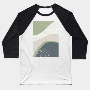 Modern Abstract Organic Shapes in Green, Grey and Neutral Tones Baseball T-Shirt